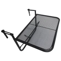 Outsunny Balkonhängetisch Gartentisch höhenverstellbar viereckig Terrasse Metall Schwarz L60 x B56,5 x H45 cm(m-1)