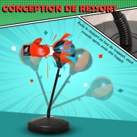HOMCOM Sac de Frappe sur Pied Punching Ball sur Pied pour Enfant Hauteur réglable 90-120 cm Base de lestage Paire Gants et Pompe Inclus pour Karaté Fitness Taekwondo Rouge Noir(m-7)