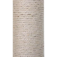 PawHut Arbre à chat 3 griffoirs grattoirs sisal naturel plateforme hamac et boule suspendue dim. 50L x 36l x 70H cm peluche courte gris(m-7)