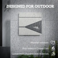 HOMCOM Wall Mounted Post Box with Viewing Window, 2 Lock, Modern Galvanised Steel Mailbox with Copper Core, Weatherproof Letterbox for Outdoor Use, Easy to Install, Silver(m-4)