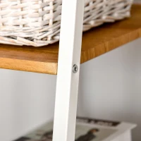 HOMCOM Scrivania per Camera e Ufficio con 3 Mensole Salvaspazio, in MDF e Metallo, Color Legno, 104x50x128cm(m-9)