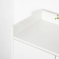 HOMCOM Meuble à Chaussures scandinave Placard 2 Portes 4 étagères Pieds effilés inclinés Bois Massif Panneaux Particules Blanc(m-8)
