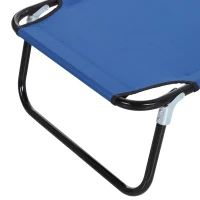 Outsunny Conjunto de 2 Tumbonas Plegables y Reclinables con Respaldo Ajustable en 5 Niveles Carga 120 kg 188x56x28 cm Azul(m-9)