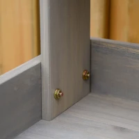 Outsunny Pflanztisch Gärtnertisch Blumentisch mit Wanne Garten Tannenholz Grau 117 x 45 x 121 cm(m-7)