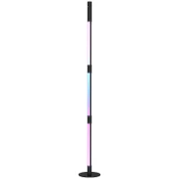 HOMCOM LED Floor Lamp with Reading Light, 360° RGB Detachable Corner Floor Lamp with App & Remote Control, Standing Lamp with Music Sync & Timing, for Living Room, Game Room, Dark Grey(m-11)