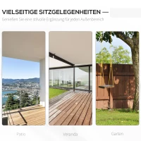 Outsunny Gartenschaukel für 2 Personen Schaukelbank Hängebank Massivholz Patio Terrasse Hinterhof Weiß 117 x 69 x 60 cm(m-6)