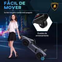AIYAPLAY Coche Eléctrico para Niños de +3 Años Lamborghini Revuelto con Mando a Distancia Faros LED Bocina Música Gris(m-5)