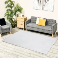HOMCOM Teppich, Kurzflor, Vliesunterlage, 230 cm x160 cm x 0,10 cm, Grau(m-2)