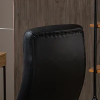 Vinsetto Silla de Oficina Ergonómica Silla de Escritorio Basculante y Giratoria 360° con Altura Ajustable Respaldo Alto y Reposabrazos Piel Sintética 61,5x66x113-123 cm Negro(m-8)