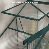 Outsunny 6 x 2.5ft Polycarbonate Greenhouse Walk-In Green House with Rain Gutter, Sliding Door, Window, Foundation, Green(m-7)