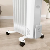 HOMCOM 1.5kW Seven Fin Oil-Filled Radiator - White(m-9)
