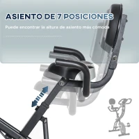 HOMCOM Bicicleta Estática Plegable Resistencia Magnética Ajustable de 8 Niveles con Sensor de Pulso Pantalla LCD Sillín Regulable Respaldo Bandas para Entrenamiento en Casa 107x53x107 cm Negro(m-5)