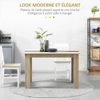 HOMCOM Table à manger table de cuisine design moderne avec grand plateau 2-4 personnes en bois dim. 120L x 69l x 75H cm(m-4)