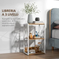 HOMCOM Mobiletto Scaffale per Soggiorno Cucina, Bagno 3 Ripiani Salvaspazio Legno 40x35x72.5cm(m-4)