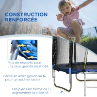 SPORTNOW Trampoline d'extérieur avec filet de sécurité Ø180 cm pour enfants et adultes(m-7)