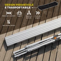 Outsunny Tavolo da Campeggio Pieghevole Multifunzione in Alluminio con Custodia e Altezza Regolabile Sostiene fino 40 Kg(m-5)