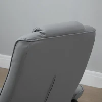 HOMCOM Sillón de Masaje Eléctrico con Reposapiés Sillón Relax Reclinable con Control Remoto y 10 Puntos de Masaje Gris(m-8)