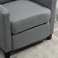 HOMCOM Poltrona Relax Imbottita e Reclinabile Manualmente, in Similpelle, 70.5x86x99cm - Grigio(m-8)