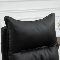 Vinsetto Fauteuil de bureau, chaise bureau ergonomique en similicuir avec large assise rembourrée, dossier inclinable, hauteur réglable, accoudoirs et repose-pied intégrés, charge 135 Kg, noir(m-11)