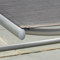 Outsunny Sedia da Giardino Pieghevole in Alluminio e Texteline Schienale Regolabile a 7 Livelli, Nero 65x55x85-105cm(m-9)