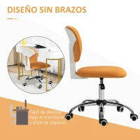 Vinsetto Silla de Escritorio Giratoria Tapizado de Tela con Altura Ajustable Estilo Moderno Carga 120 kg 48x53x80-90 cm Naranja(m-6)