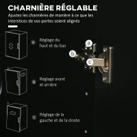 HOMCOM Buffet de cuisine armoire de cuisine contemporaine multi-rangements 4 portes + grand tiroir dim. 76,2L x 40P x 184H cm MDF noir(m-8)