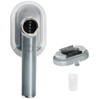 HOMCOM Défroisseur à Main Défroisseur Vapeur Vertical 1200W Prêt en 35s 100 ml Réservoir d'eau Défroisseur Portatif pour voyage 2 niveaux de vapeur - gris(m-1)