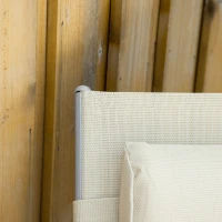 Outsunny Steel Fabric Sun Lounger Outdoor Folding Chaise Lounge Chair Recliner with Portable Design & 7 Adjustable Backrest Positions - Beige(m-8)