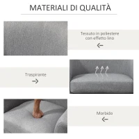 HOMCOM Poltrona Moderna Imbottita con Seduta Profonda, Poltroncina da Camera e Soggiorno, 75x72x74cm, Grigio(m-5)