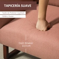 HOMCOM Silla Mecedora Tapizada en Franela Sillón Balancín Relax con Asiento Reposabrazos Acolchados y Pies de Madera de Caucho Ideal Lactancia 72x75x105 cm Rosa(m-6)