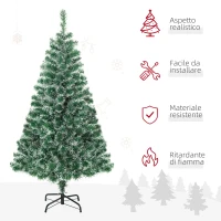 HOMCOM Albero di Natale Artificiale da 416 Rami in PET con Base in Metallo, Ø75x150 cm, Verde(m-4)