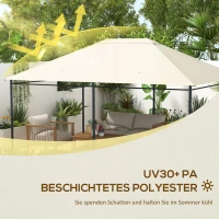Outsunny Ersatzdach Pavillon Pavillon-Baldachin, wetterbeständig, 397 x 297 cm, Creme(m-4)
