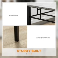 HOMCOM Five-Piece Marble Effect Dining Table Set - Grey/Black(m-7)