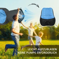 Outsunny Aufblasbarer Sitzsack, wasserdicht, bis 200 kg Tragkraft, 195x83x52cm, Blau(m-4)