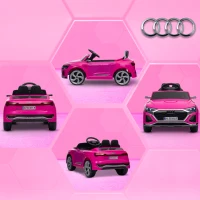 AIYAPLAY Audi Q8 e-tron Sportback Licensed 12V Ride on Car w/ Remote, 4 Spring Suspension Wheels, Headlights, Music, Horn - Pink(m-9)