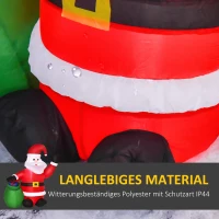 HOMCOM Weihnachtsdeko Aufblasbarer Weihnachtsmann Outdoor-Weihnachtsdekoration, inkl. Gebläse, 1,2 m, Rot + Weiß(m-5)