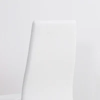 HOMCOM Set de 4 Sillas de Comedor Tapizadas de Piel Sintética con Respaldo Alto y Patas de Acero 41x50x97 cm Blanco(m-9)