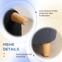 PawHut Hundesofa, Haustiersofa Katzensofa Hundebett für mittelgroße und große Hunde, Hundecouch mit Erhöhtem Design, Hundesessel mit Holzbeine, Dunkelgrau, 95 x 63 x 39 cm(m-7)