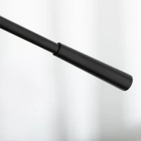 HOMCOM Stehleuchte im Industriedesign, höhenverstellbar, Bodenschalter; 30 m x 30 cm x 131 cm, Schwarz(m-8)