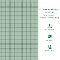 Outsunny Foliengewächshaus Innenhof Balkon Mini-Tragbarer Metallrahmen warmer Gartenschuppen Stahl PE-Kunststoff Grün 100 x 50 x 150 cm(m-4)