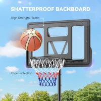 SPORTNOW 2.3-3.05m Basketball Hoop and Stand, with Weighted Base, Wheels, Black(m-8)