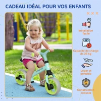AIYAPLAY Vélo d'équilibre pour bébé siège réglable roues EVA jouet enfant pour bébé 18-48 mois pour garçons et filles vert(m-6)