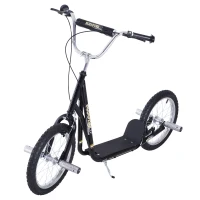 HOMCOM Premium Monopattino Scooter a rotelle 16 pollici Cityroller per bambini e ragazzi, nero(m-1)