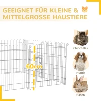 PawHut Freilaufgehege Welpenauslauf Welpenzaun Laufstall Welpengitter für Tiere 8-teilig B63 x H60 cm(m-6)