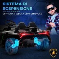 HOMCOM Macchina Elettrica per Bambini Lamborghini Veneno 12V con Telecomando, Età 3-6 Anni, Nero(m-7)