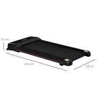 HOMCOM Indoor Walking Treadmill Exercise Walking Pad Machine for Home, Office, Fitness Studio, Training Room 1-6km/h Aerobic w/ LED Display & Remote Control, Black(m-3)