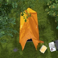 Outsunny Double Layer Camping Tent, 1-2 Man Backpacking Tent with Carry Bag, 2000mm Waterproof and Lightweight, Orange(m-8)