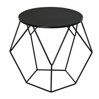 HOMCOM Tavolino da Caffè Salotto Design Nordico Minimalista Geometrico Ampio Piano, Acciaio, 54x54x44cm