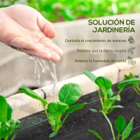 Outsunny Malla Geotextil 1x100 m Malla de Jardín contra Malas Hierbas 60 g/m² Rollo de Malla Antimaleza Negro(m-4)