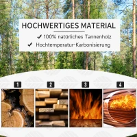 Outsunny Pflanzentreppe Blumenbank Blumentreppe Blumenregal Pflanzregal Blumenständer 3 Stufen Tannenholz Dunkelbraun 80 x 37 x 93 cm(m-4)